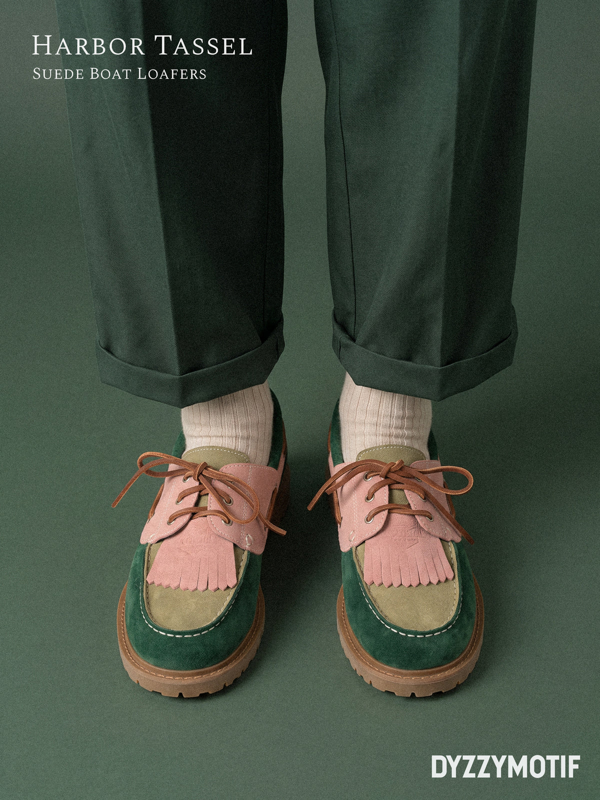 DYZZYMOTIF SUEDE LEATHER BOAT LOAFER HARBOR TASSEL