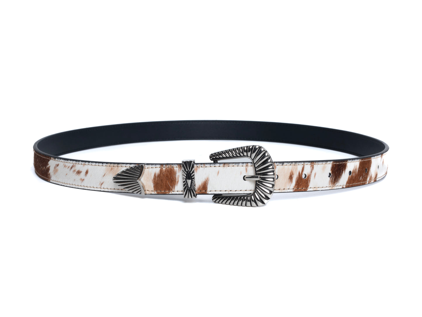DYZZYMOTIF LEOPARD HORSEHAIR LEATHER BELT