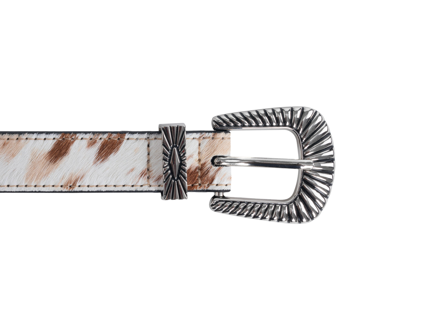 DYZZYMOTIF LEOPARD HORSEHAIR LEATHER BELT