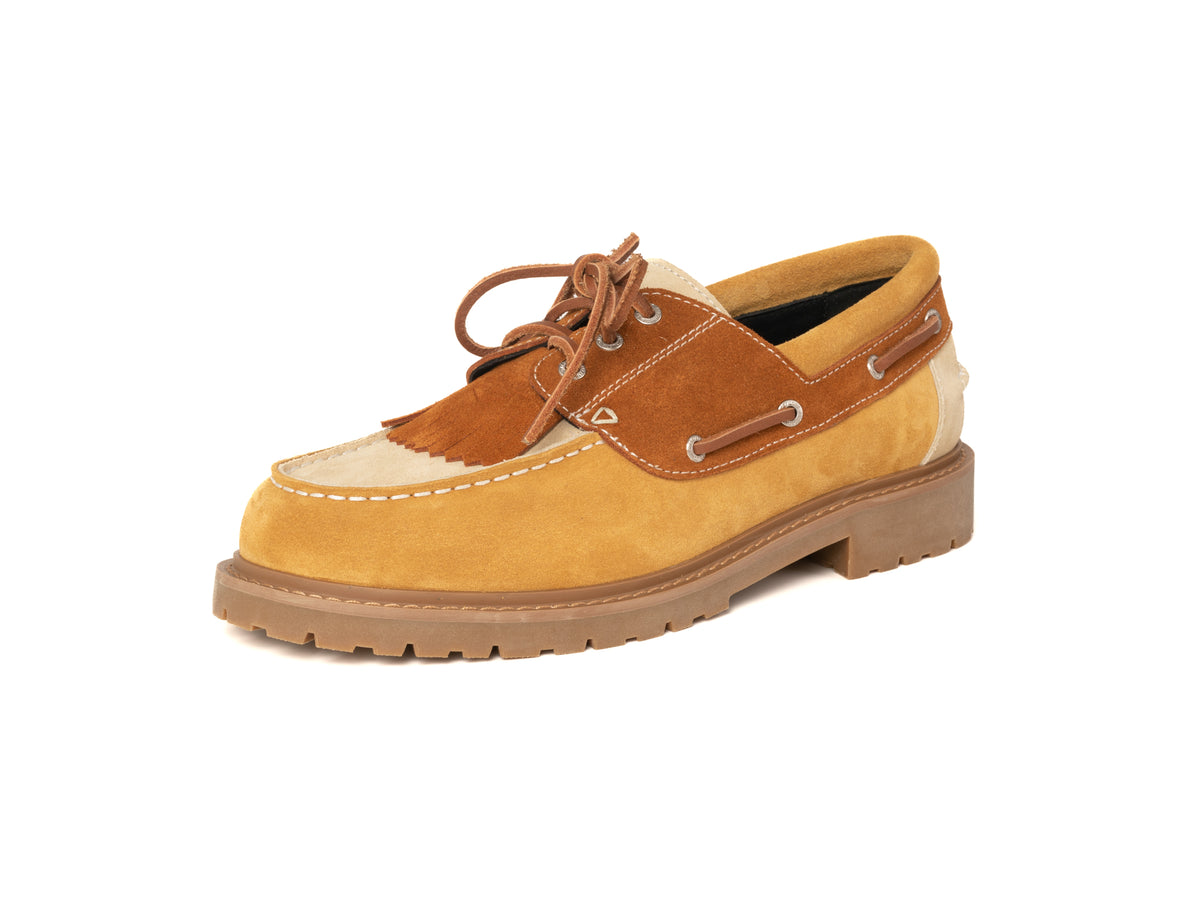 DYZZYMOTIF SUEDE LEATHER BOAT LOAFER HARBOR TASSEL