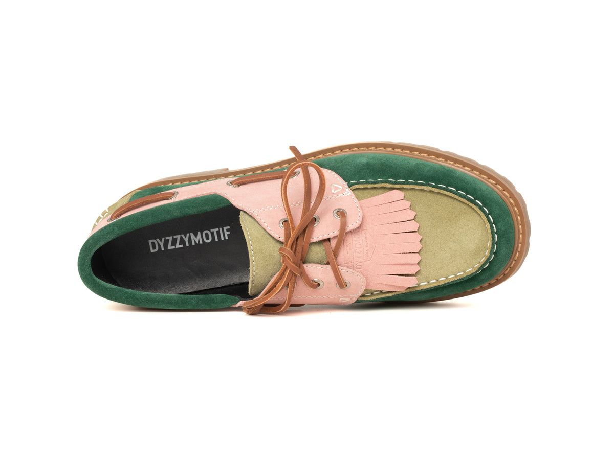 DYZZYMOTIF SUEDE LEATHER BOAT LOAFER HARBOR TASSEL
