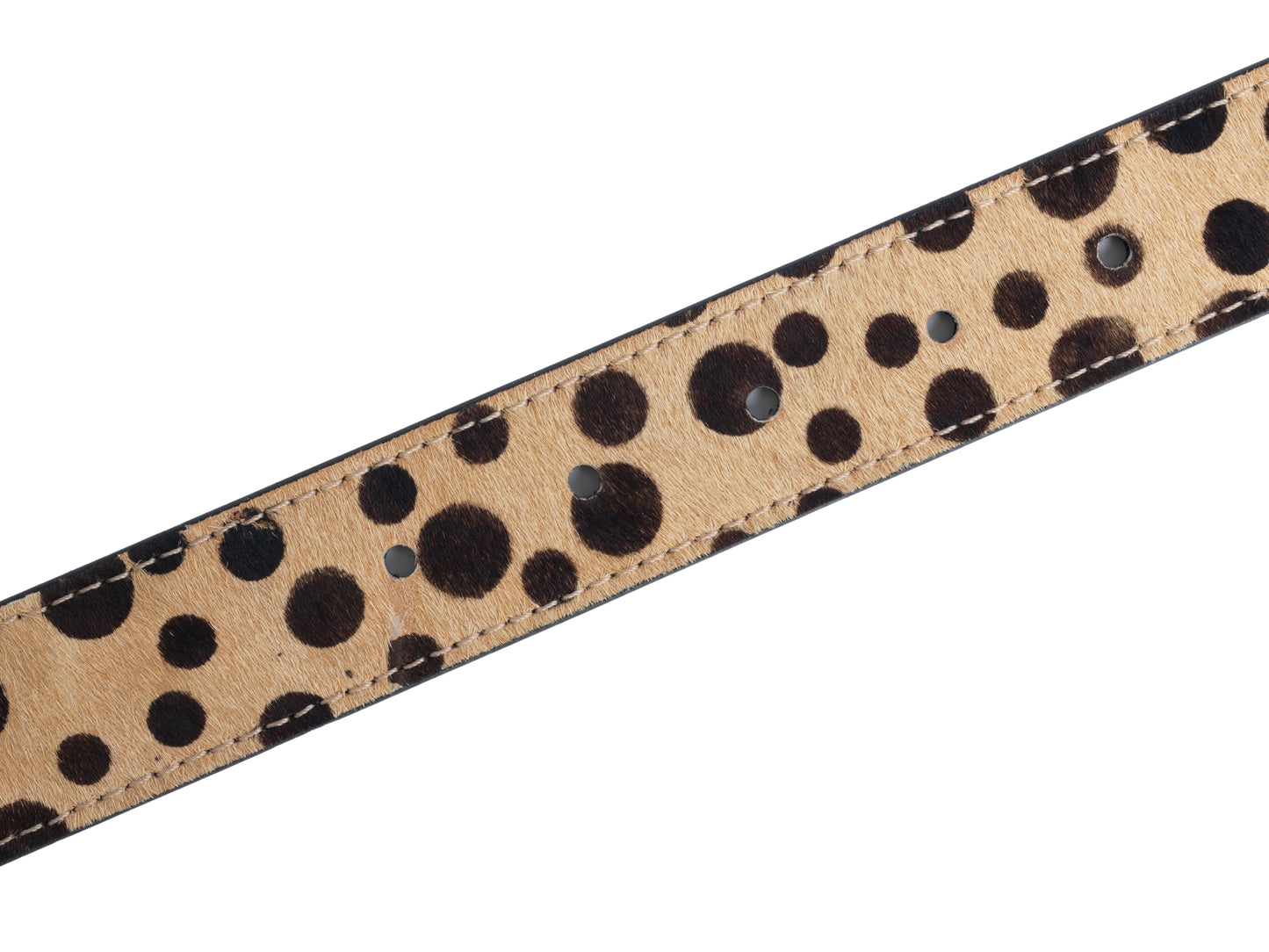 DYZZYMOTIF KHAKI POLKA DOT HORSEHAIR LEATHER BELT