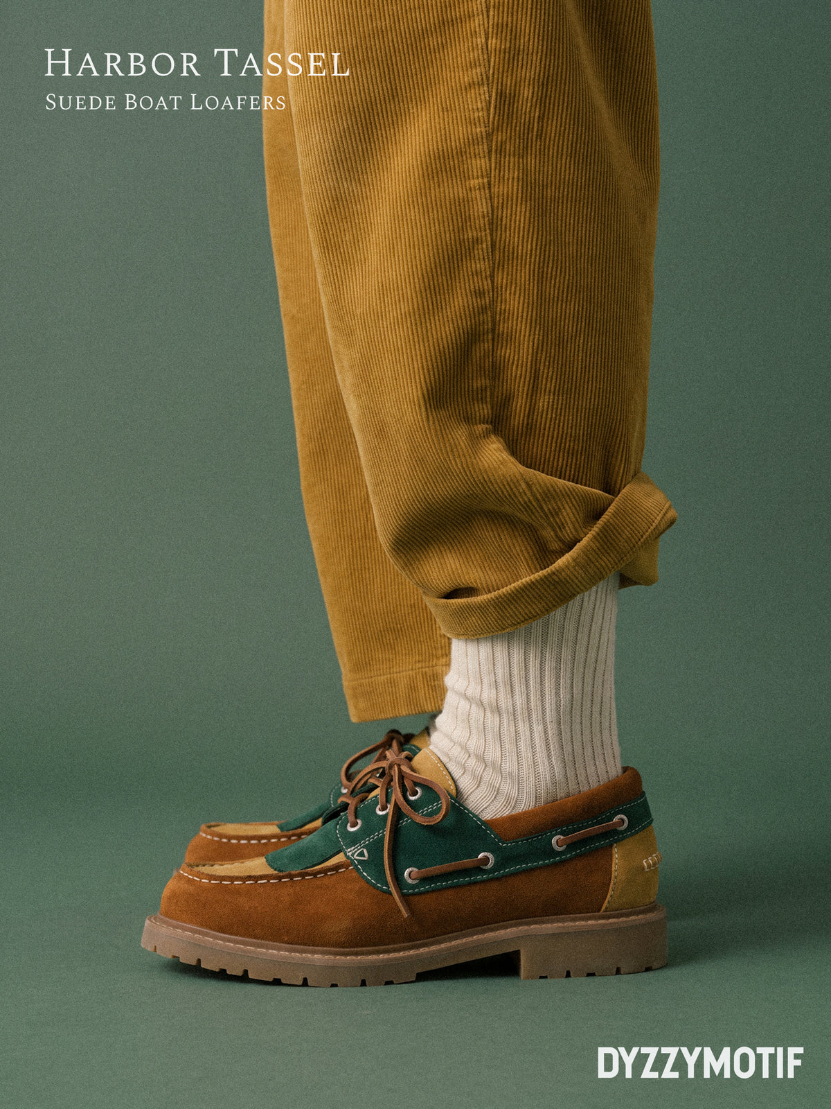 DYZZYMOTIF SUEDE LEATHER BOAT LOAFER HARBOR TASSEL
