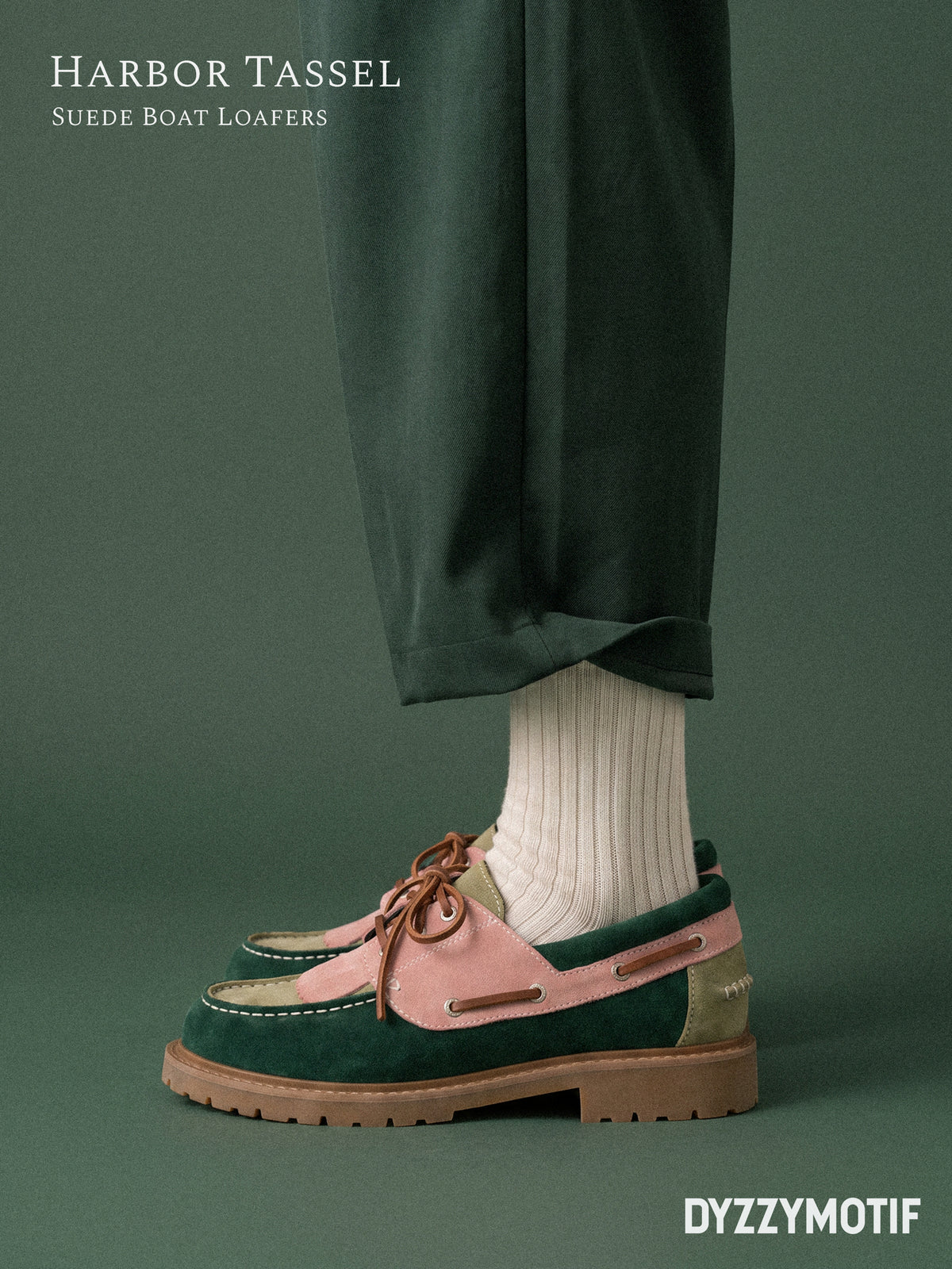DYZZYMOTIF SUEDE LEATHER BOAT LOAFER HARBOR TASSEL