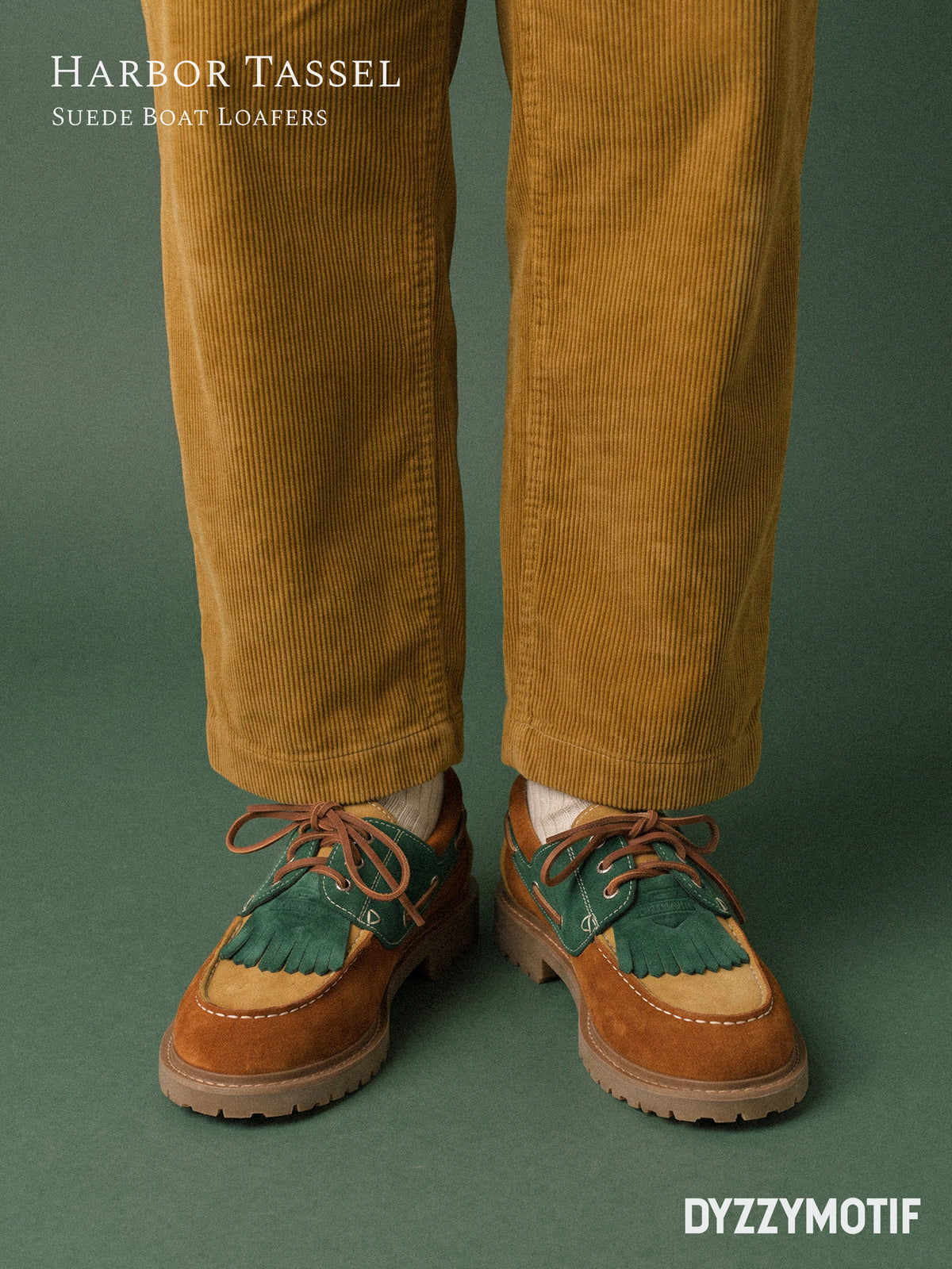 DYZZYMOTIF SUEDE LEATHER BOAT LOAFER HARBOR TASSEL